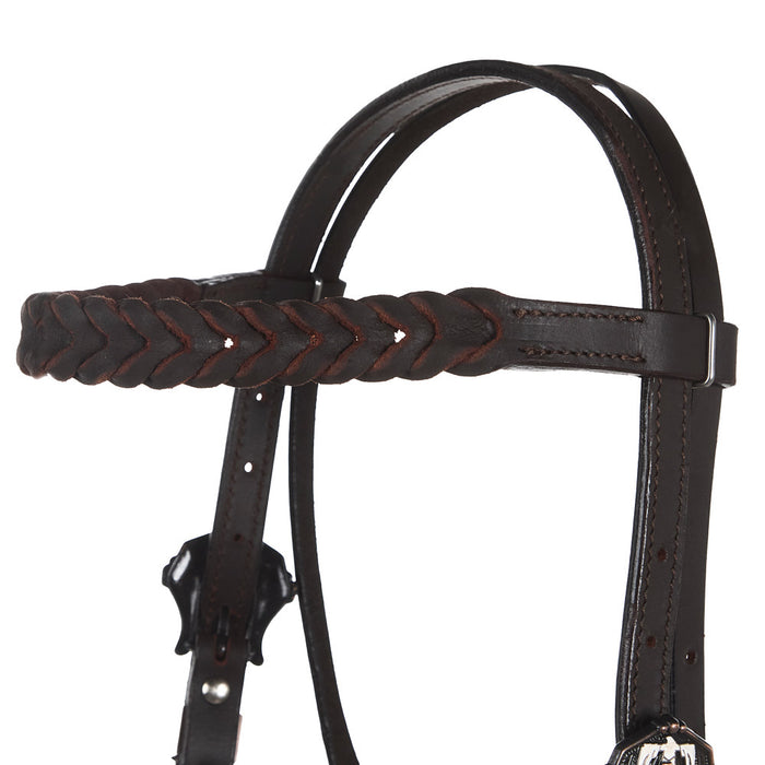 NRS White Thunderbird Braided Browband Headstall