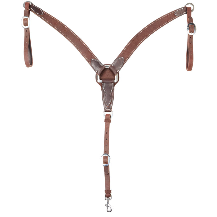 NRS TACK Roughout Chocolate Harness 1 1/2in Tapered Breast Collar