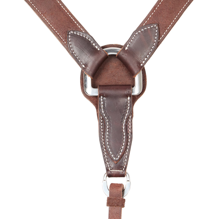 NRS TACK Roughout Chocolate Harness 1 1/2in Tapered Breast Collar