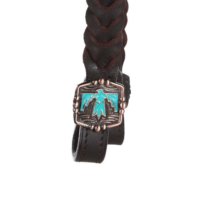 NRS Turquoise Thunderbird Braided Single Ear Headstall