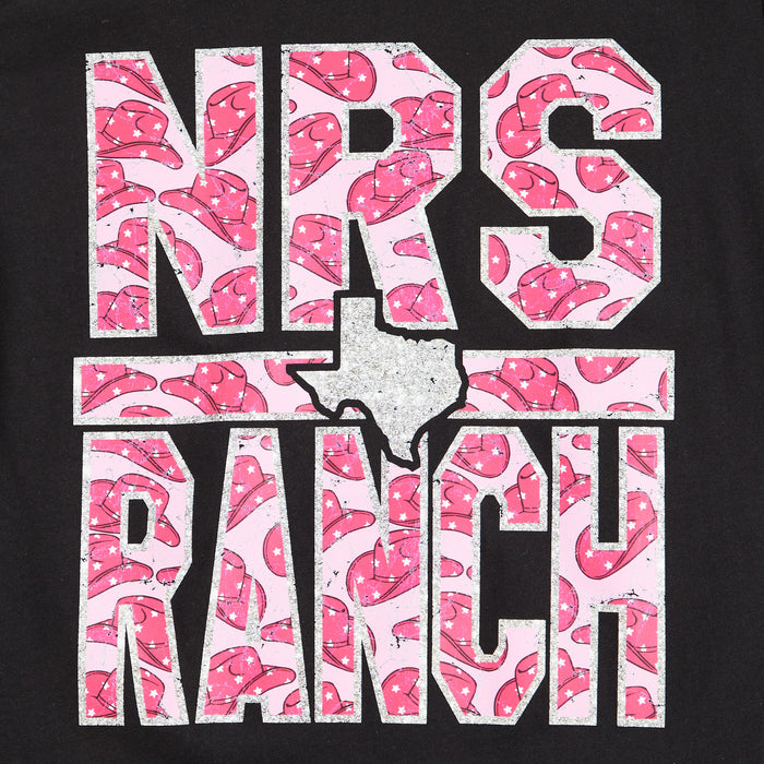 NRS Ranch Cowboy Hat Logo Black Tee Shirt