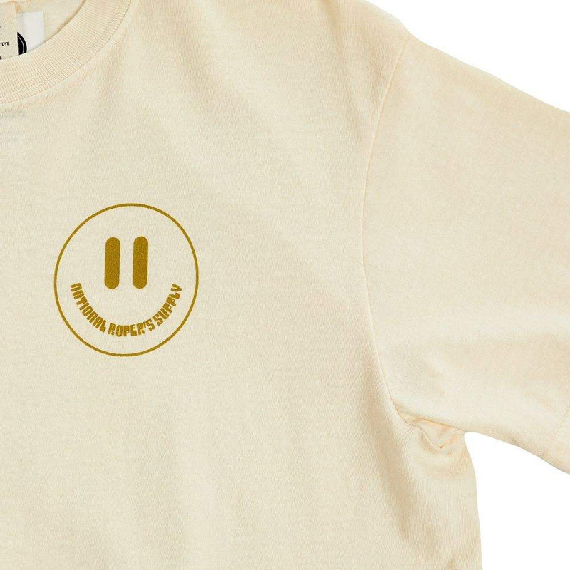 NRS Ranch Smiley Face Checkered Ivory Tee