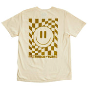 NRS Ranch Smiley Face Checkered Ivory Tee