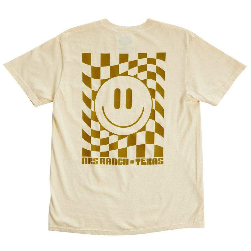 NRS Ranch Smiley Face Checkered Ivory Tee