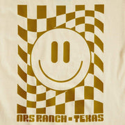 NRS Ranch Smiley Face Checkered Ivory Tee