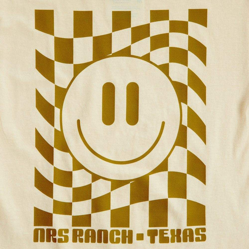 NRS Ranch Smiley Face Checkered Ivory Tee