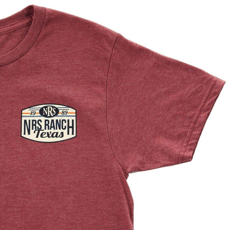 NRS Ranch Texas Striped Logo Maroon Tee
