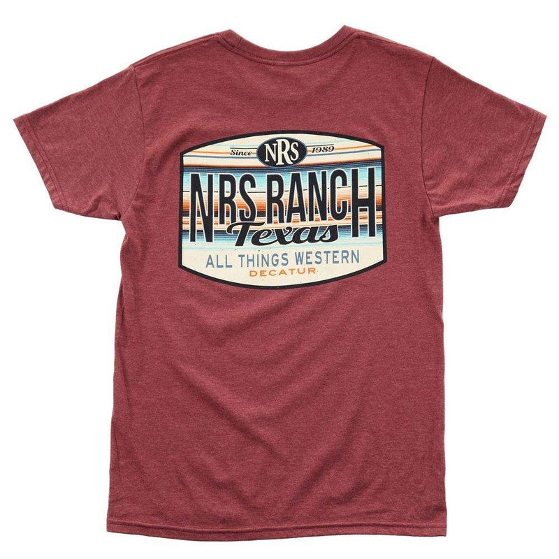 NRS Ranch Texas Striped Logo Maroon Tee