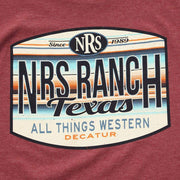 NRS Ranch Texas Striped Logo Maroon Tee