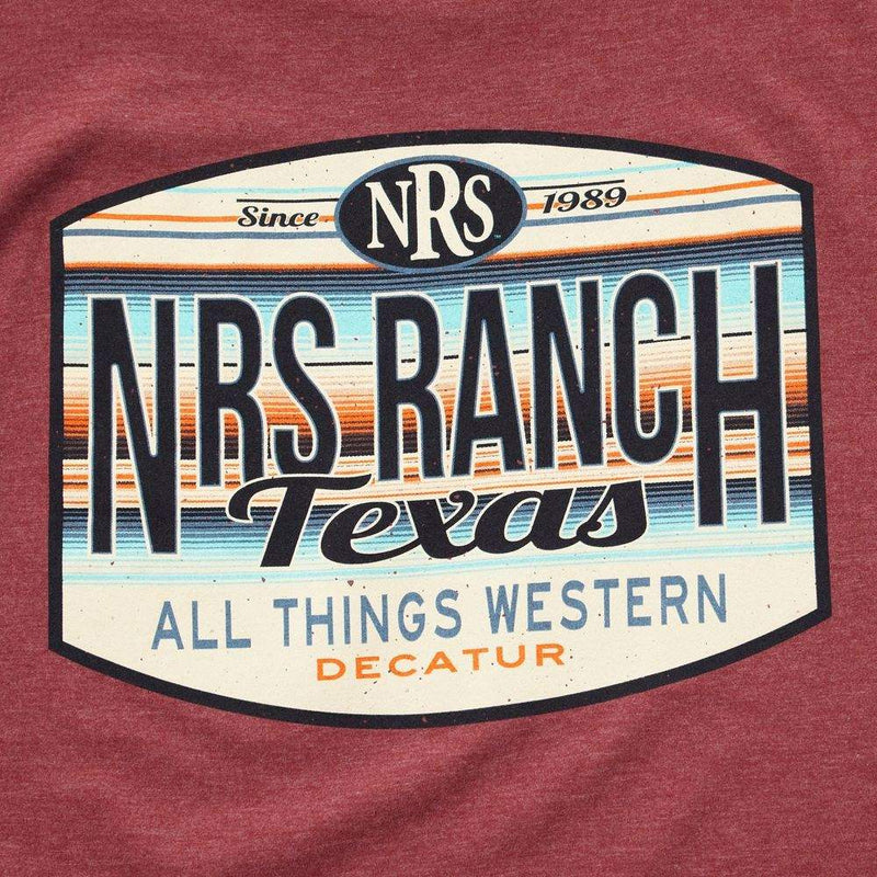NRS Ranch Texas Striped Logo Maroon Tee