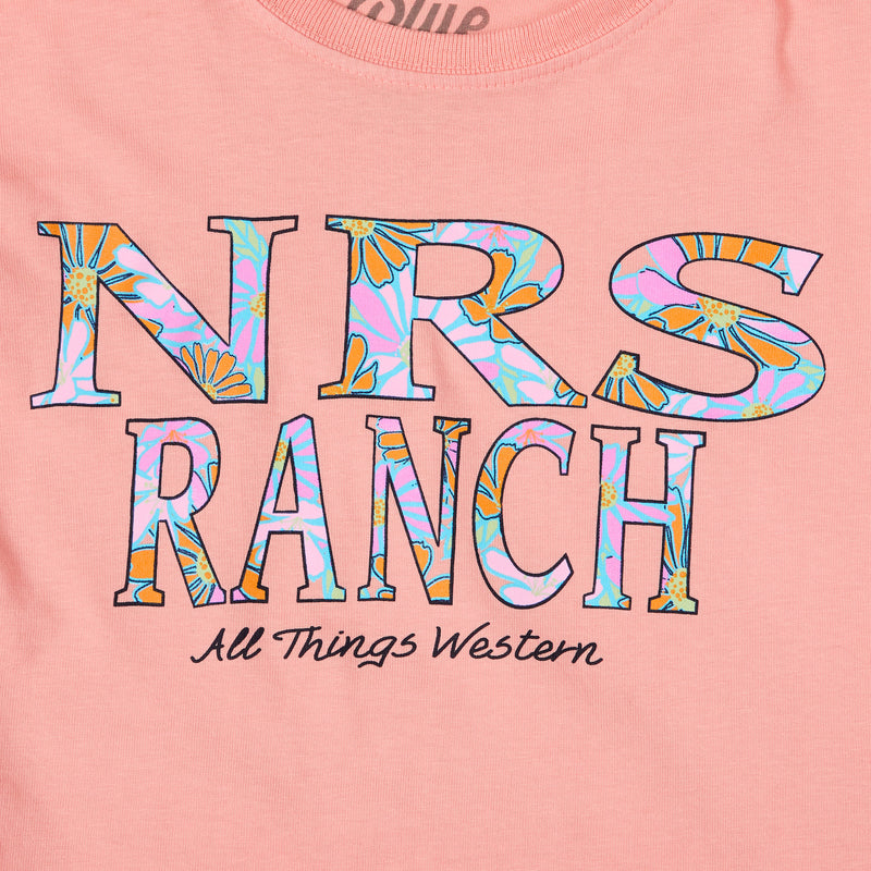 NRS Youth Floral Logo Melon Tee