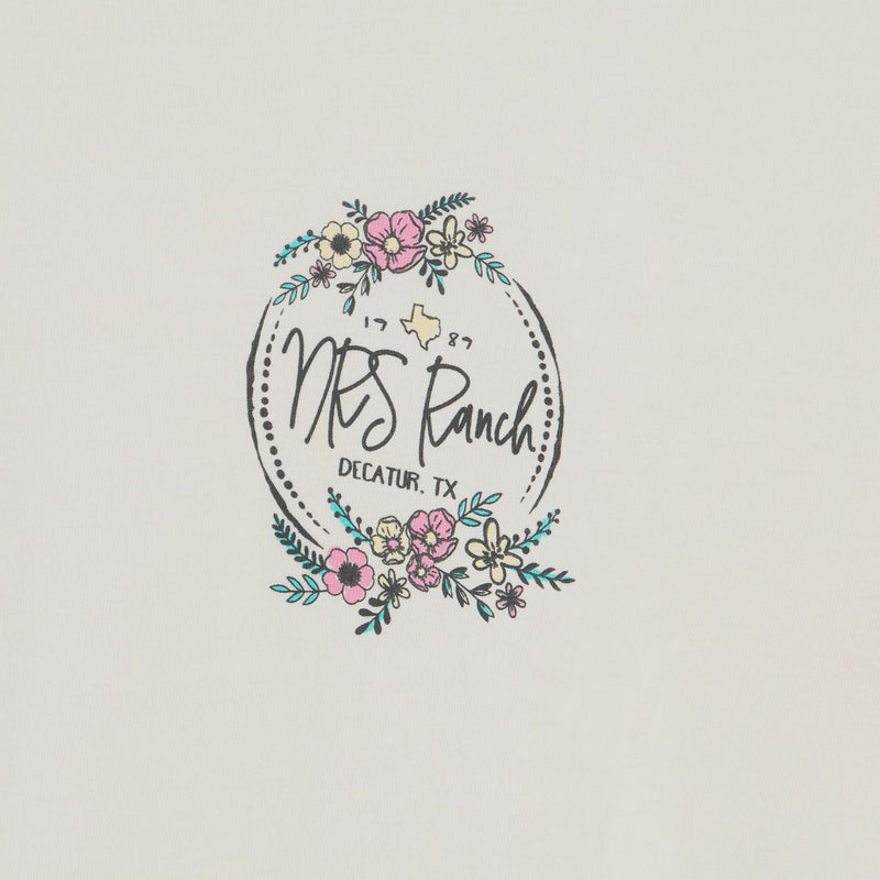 NRS Ranch Round Floral Logo Ivory Tee