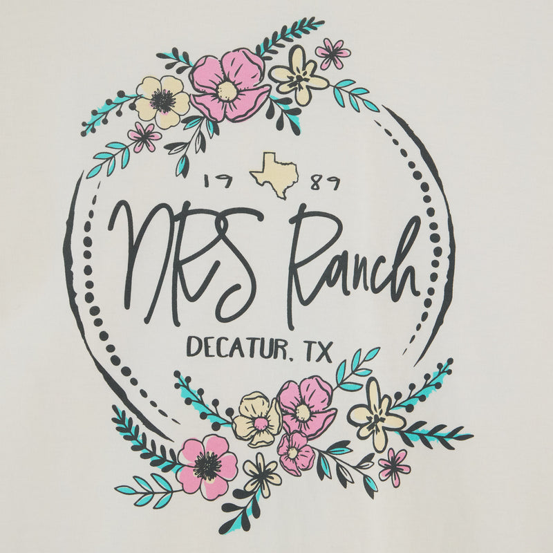 NRS Ranch Round Floral Logo Ivory Tee