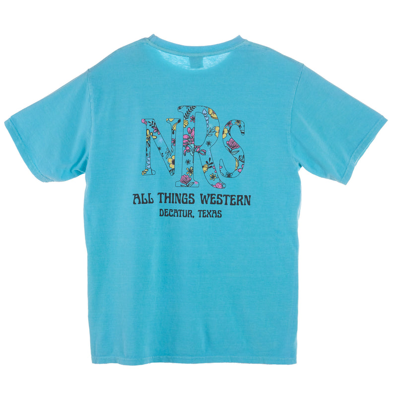 NRS All Things Western Floral Logo Caribbean Tee