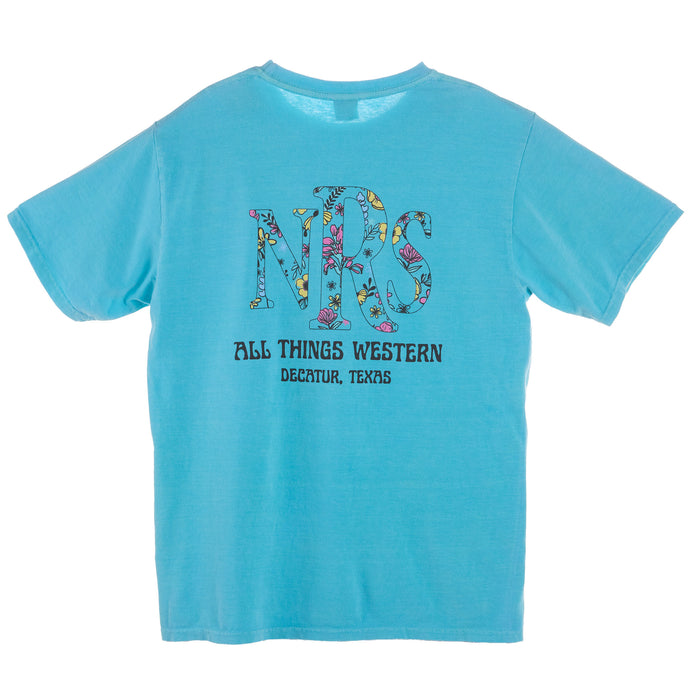 NRS All Things Western Floral Logo Caribbean Tee