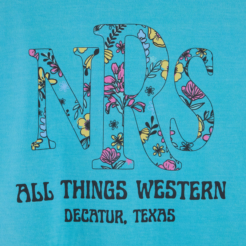 NRS All Things Western Floral Logo Caribbean Tee