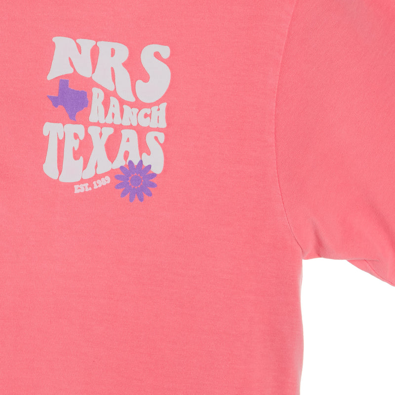 NRS NRS Ranch Texas Groovy Logo Neon Coral Tee