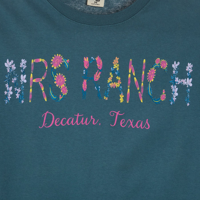 NRS NRS Ranch Teal Floral Logo Tee