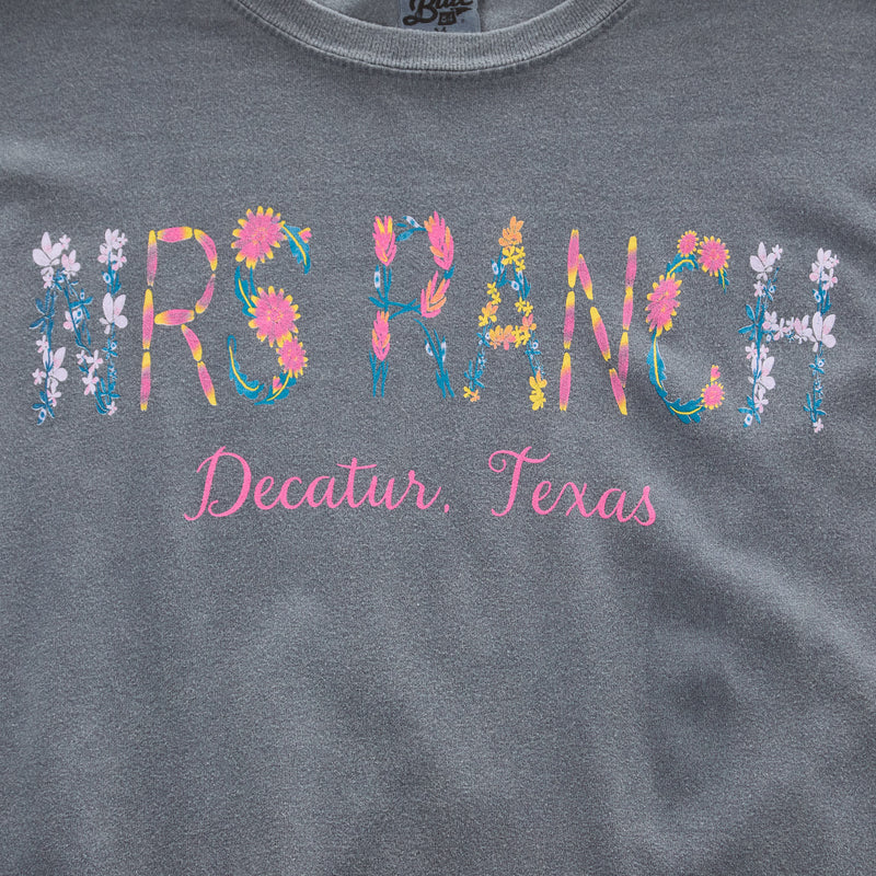 NRS NRS Ranch Indigo Long Sleeve Floral Logo Tee
