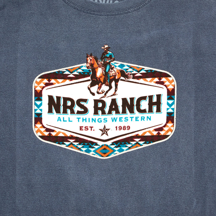 NRS NRS Ranch Horse With Rider Aztec Logo Youth Indigo Tee