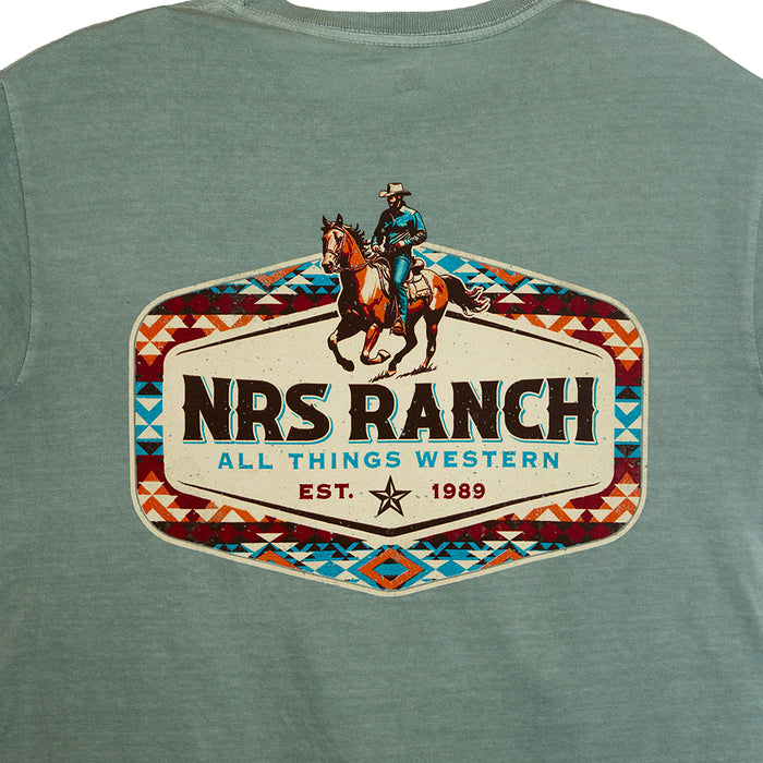 NRS NRS Ranch Pale Jade Southwest Logo with Cowboy Tee