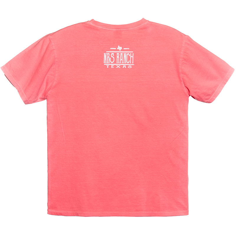 NRS NRS Ranch Texas Neon Coral Round Logo Tee