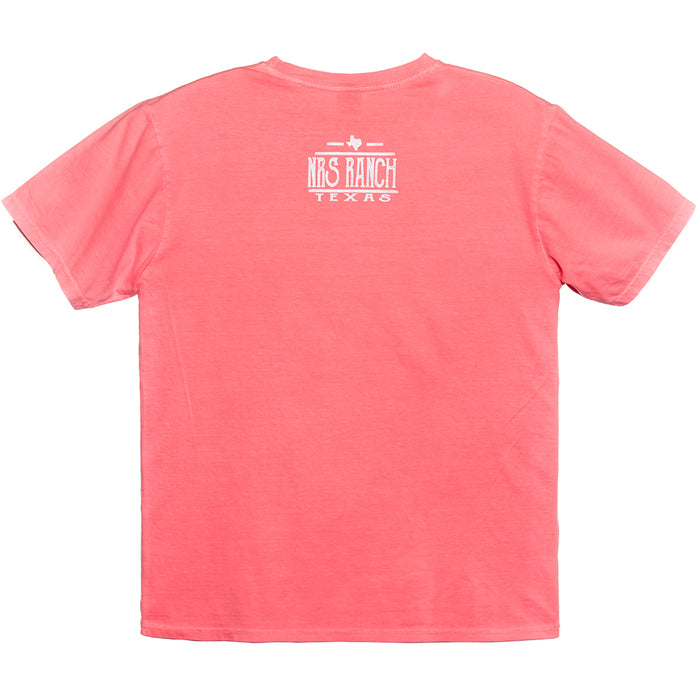 NRS NRS Ranch Texas Neon Coral Round Logo Tee