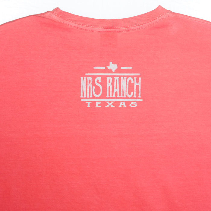 NRS NRS Ranch Texas Neon Coral Round Logo Tee