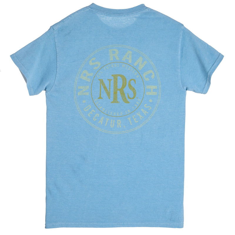 NRS Ranch Round Logo Blue Tee