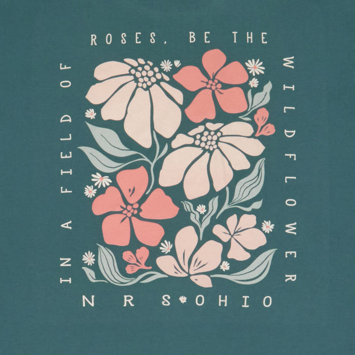 NRS Ohio Teal Be The Wildflower Tee Shirt