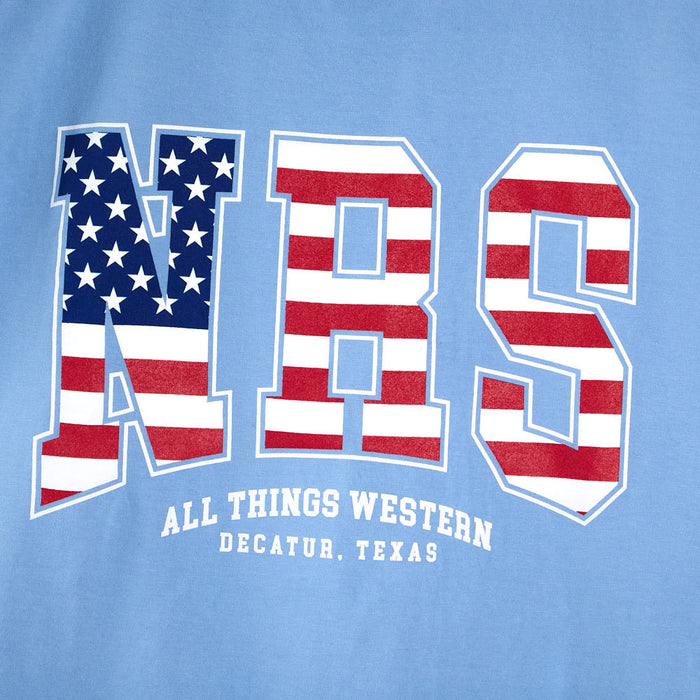 NRS Flag All Things Western Cornflower Blue Tee Shirt