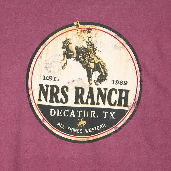 NRS Bucking Horse Maroon Tee Shirt