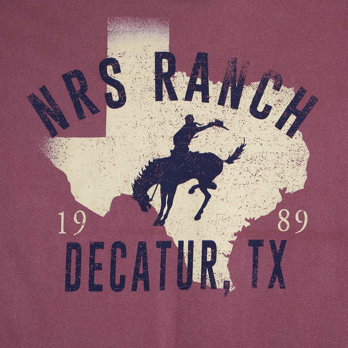 NRS Maroon Bucking Horse Texas Logo Tee Shirt