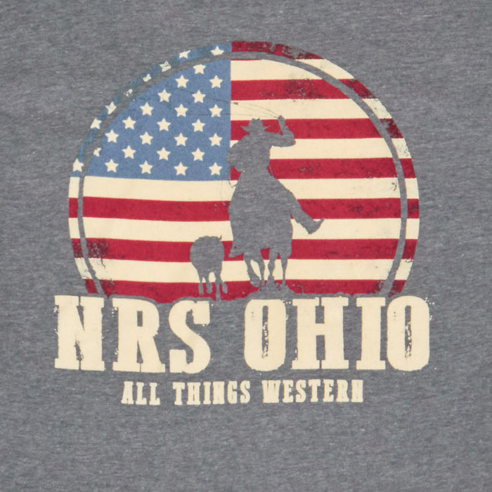 NRS Ohio Flag Roper Round Logo Grey Tee Shirt