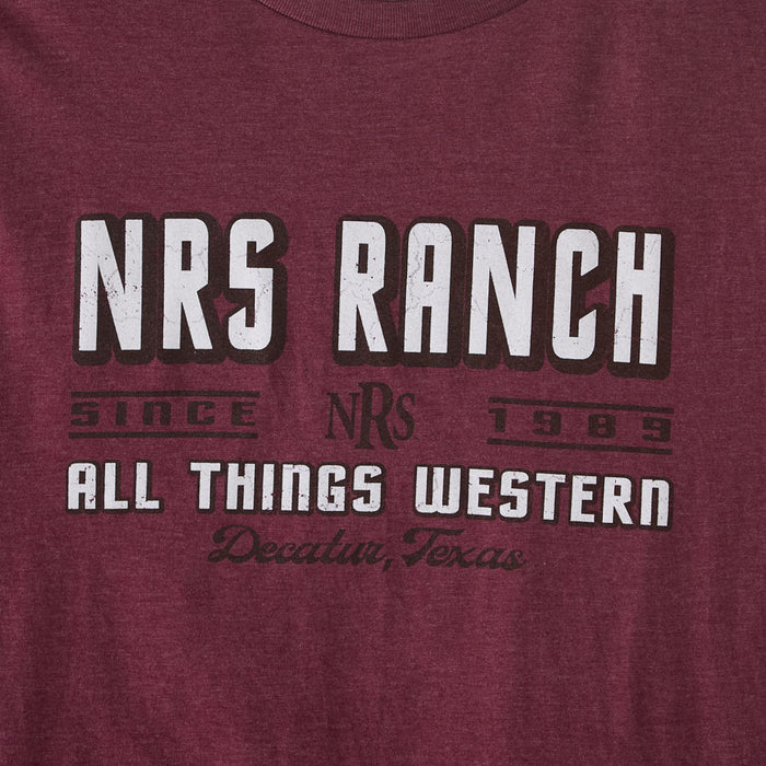 NRS Ranch Since 1989 Maroon Tee Shirt