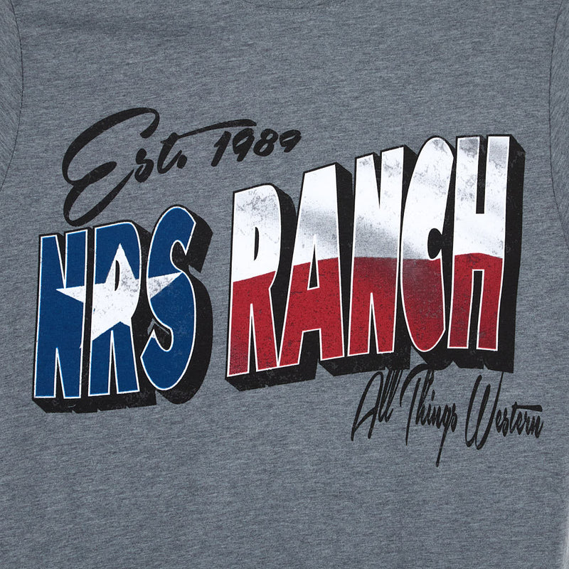 NRS Ranch Texas Flag Logo Grey Tee Shirt