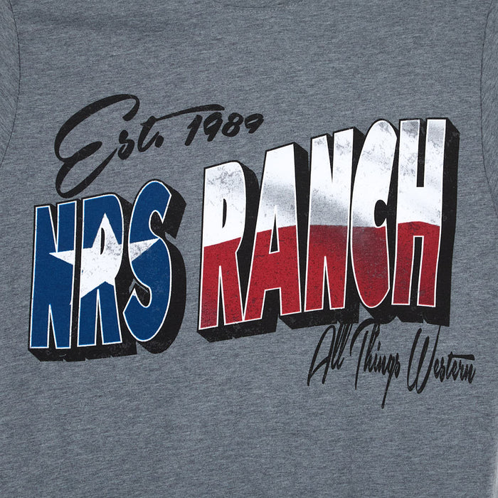 NRS Ranch Texas Flag Logo Grey Tee Shirt