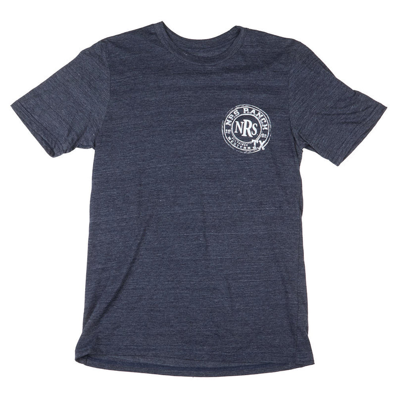 NRS Ranch TX Navy Round Logo Tee Shirt