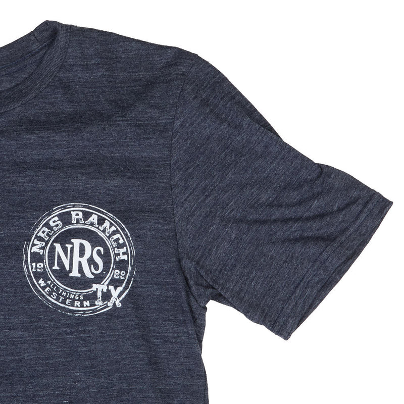 NRS Ranch TX Navy Round Logo Tee Shirt