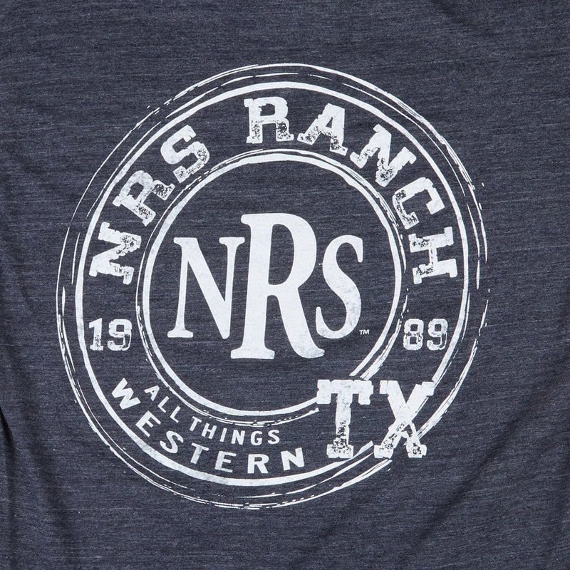 NRS Ranch TX Navy Round Logo Tee Shirt