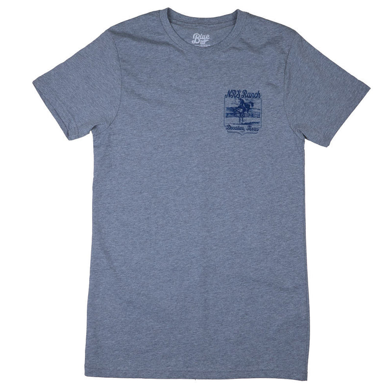 Nick Pernokas Grey Bucking Horse Logo Tee Shirt