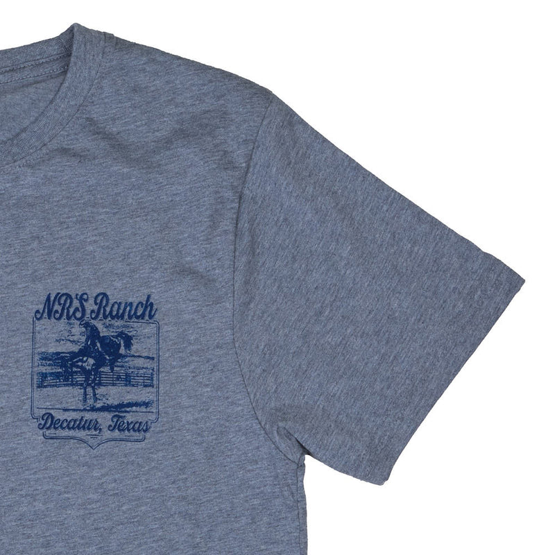 Nick Pernokas Grey Bucking Horse Logo Tee Shirt
