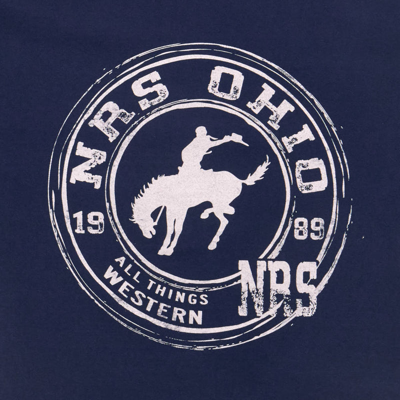 NRS Ohio Bucking Horse Logo Navy Tee Shirt