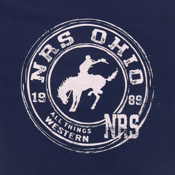 NRS Ohio Bucking Horse Logo Navy Tee Shirt