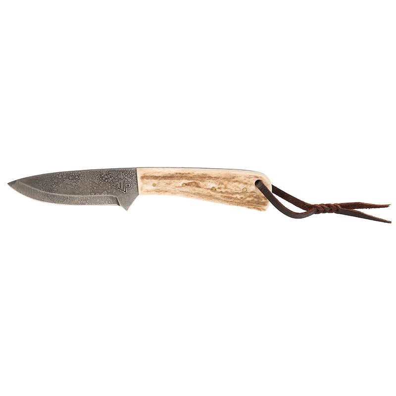 Nrs Ranch Knives Cowtown Tombstone Knife w/ Plain Leather Sheath