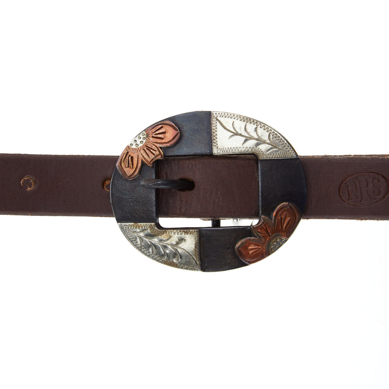 NRS TACK Oiled 3/4 Inch Breast Collar Tug Straps with Silver Flower Brass Bar Cart Buckle