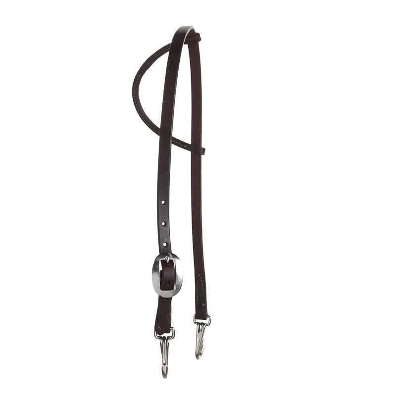 NRS Tack 5/8in Oiled Single Ear Headstall with Snaps
