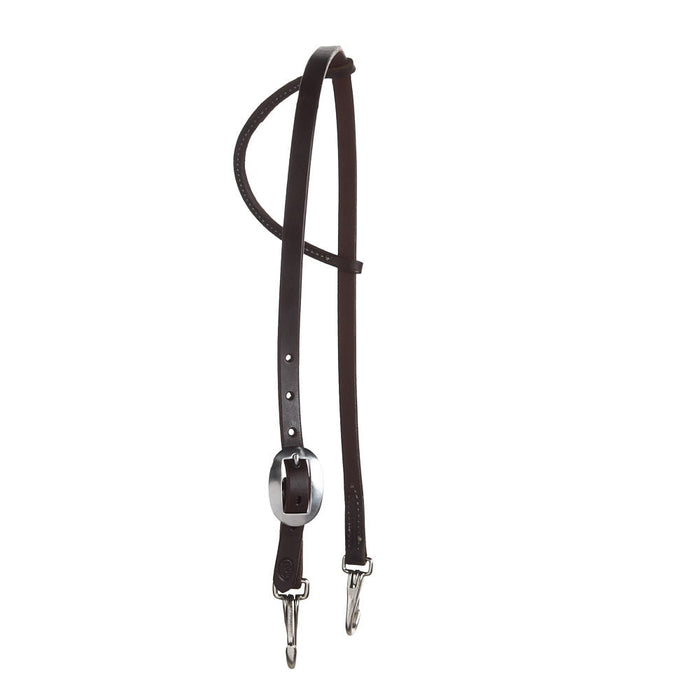 NRS Tack 5/8in Oiled Single Ear Headstall with Snaps