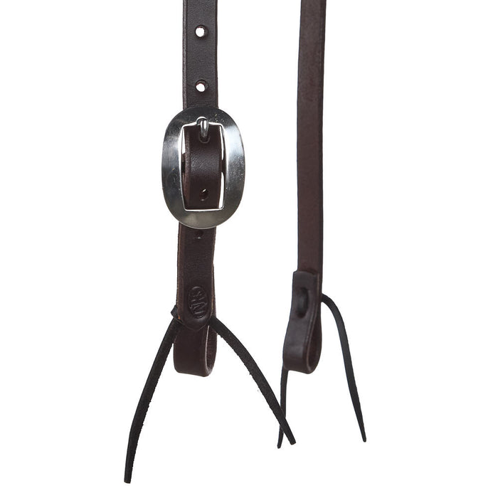 NRS Oiled Single Ear Headstall with Tie Ends