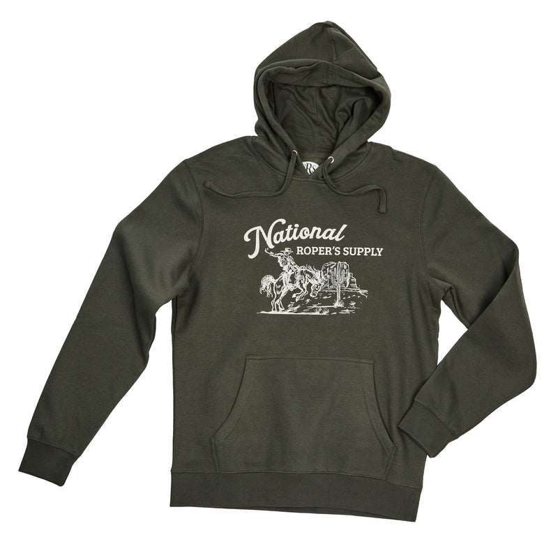 Brandcowboy Bucking Horse Olive Hoodie